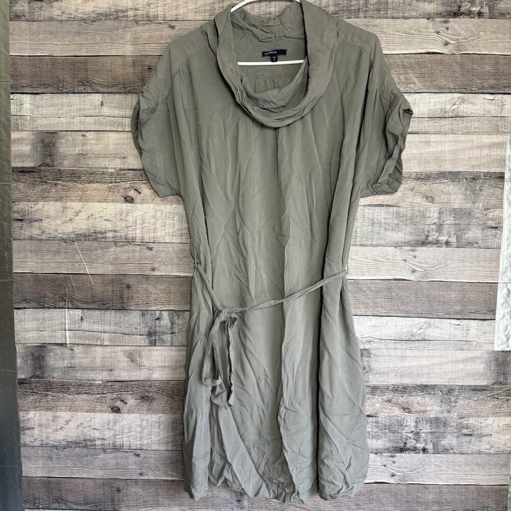 GAP Maternity Women's Viscose Cowlneck Belted Gray Dress Sz. Medium